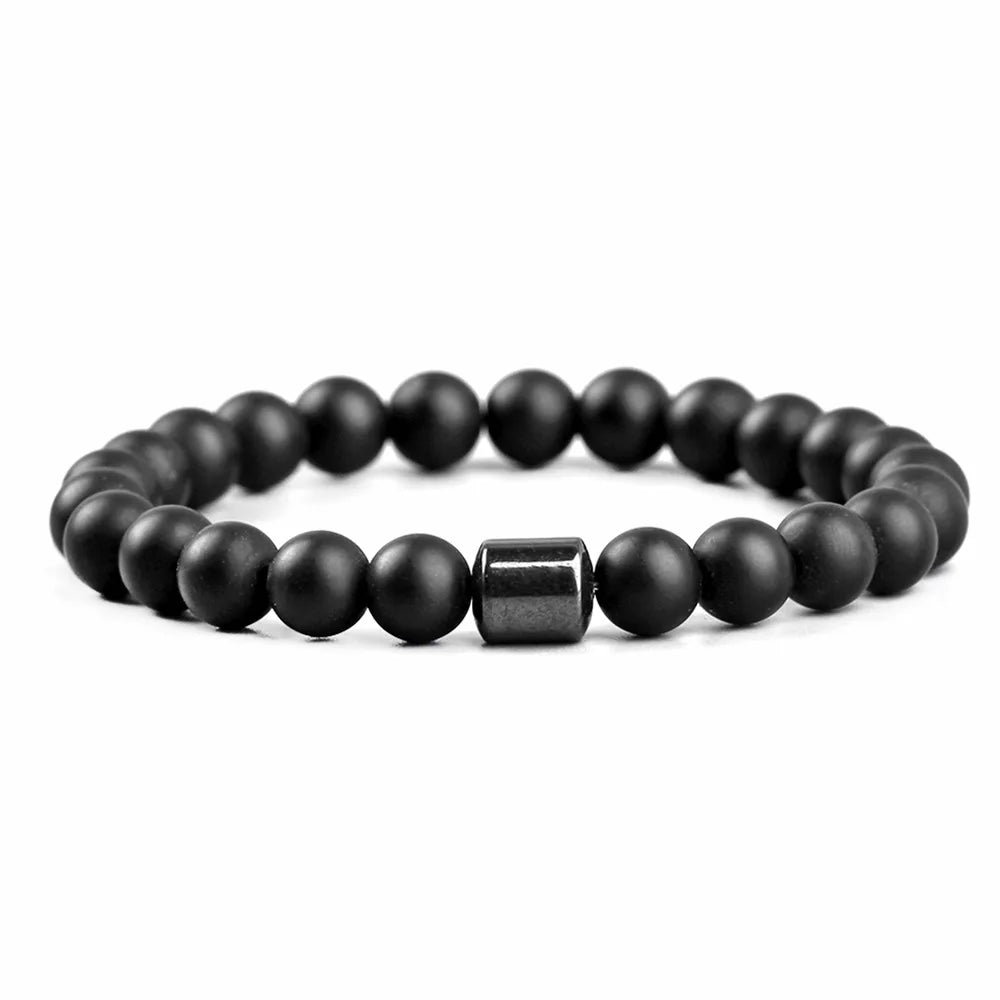 Magnetic Hematite Bracelet for Men - Natural Beads Gift for Boyfriend or Dad