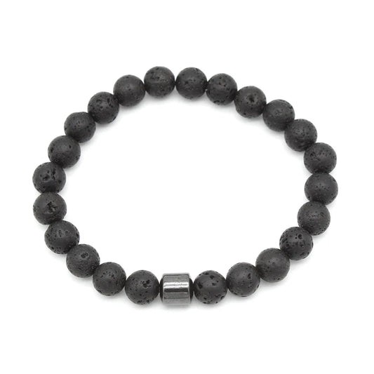 Magnetic Hematite Bracelet for Men - Natural Beads Gift for Boyfriend or Dad