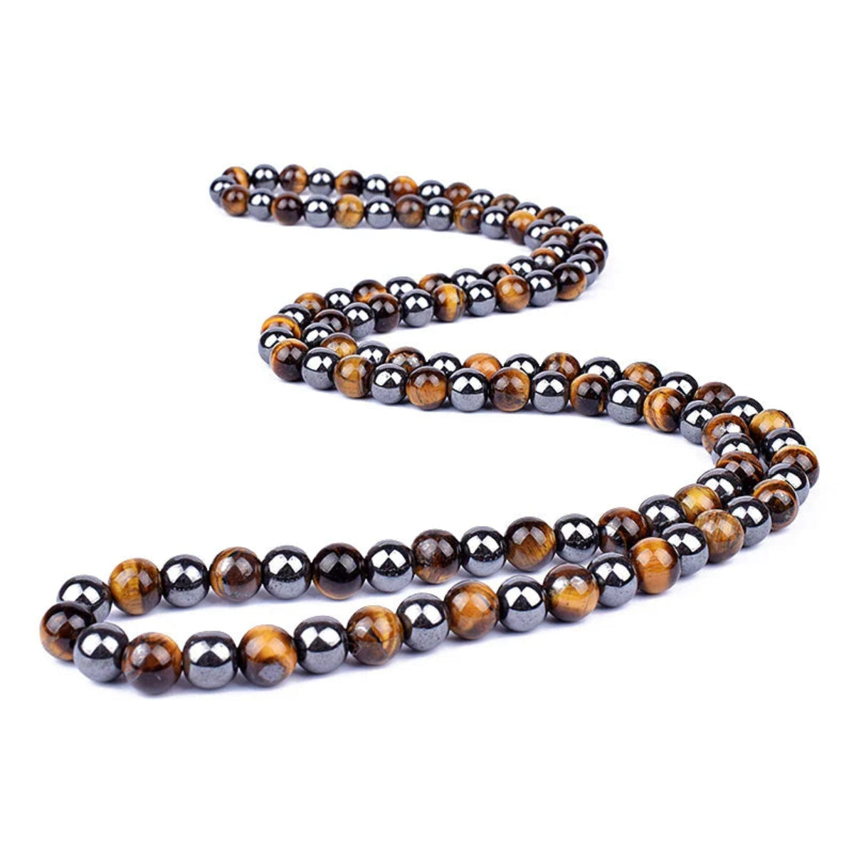Handmade Tiger Eye Stone Necklace for Men & Women, Meditation Yoga Reiki Prayer Jewelry