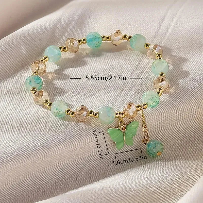 Beautiful Butterfly Beaded Stretch Bracelet