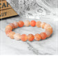 8mm Natural Orange Weathered Stone Bracelet, Elastic Energy Bead Bangle for Women & Men
