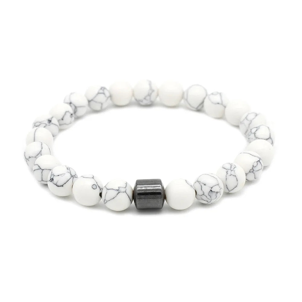 Magnetic Hematite Bracelet for Men - Natural Beads Gift for Boyfriend or Dad