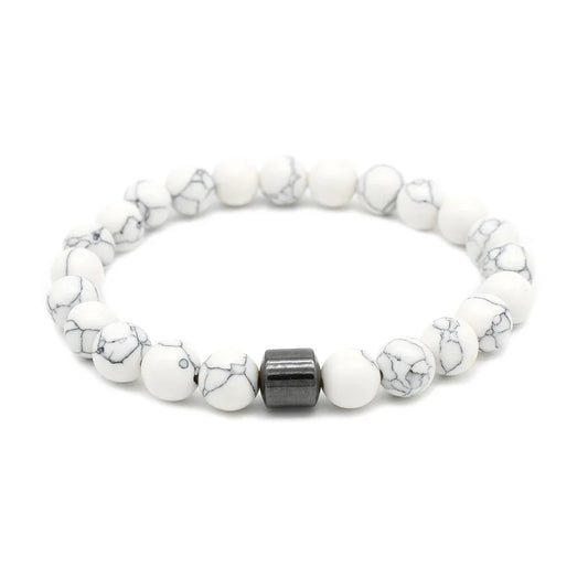 Magnetic Hematite Bracelet for Men - Natural Beads Gift for Boyfriend or Dad