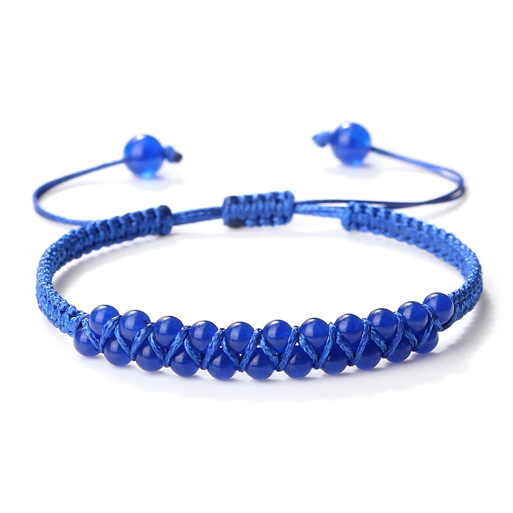 Handmade 4mm Onyx Bead Bracelet, Double Row Meditation Jewelry for Men & Women, Couple Gift