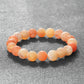 8mm Natural Orange Weathered Stone Bracelet, Elastic Energy Bead Bangle for Women & Men