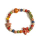 Handmade Starfish Seashell Bracelet, Colorful Ceramic Bead Boho Beach Wristband for Women & Teens