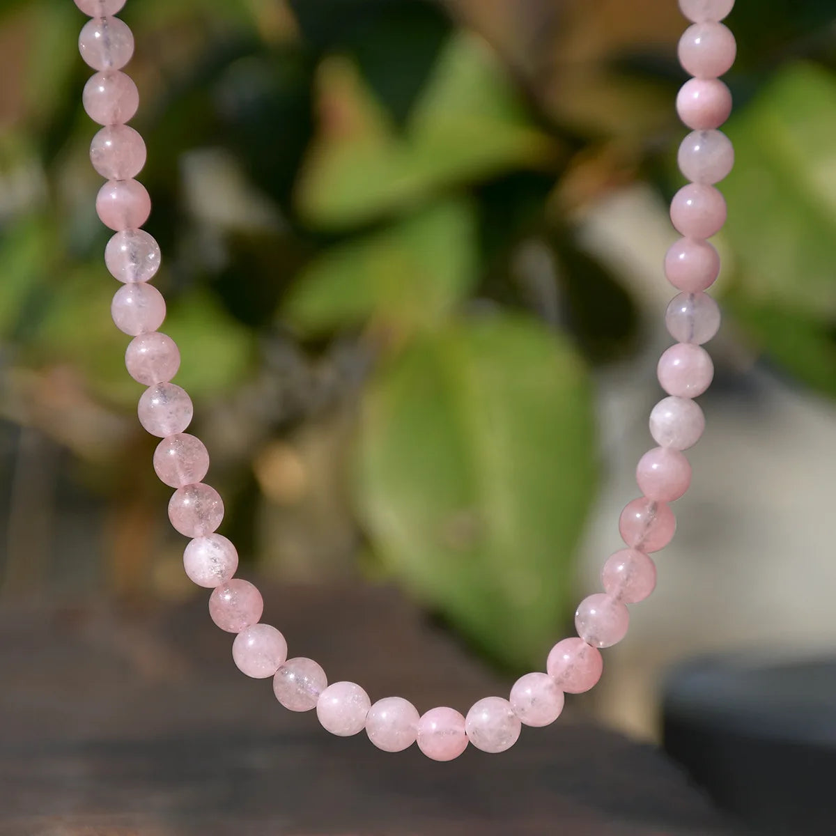 Handmade 6mm Boho Bead Choker, Natural Stone Necklace for Women, Beach Jewelry