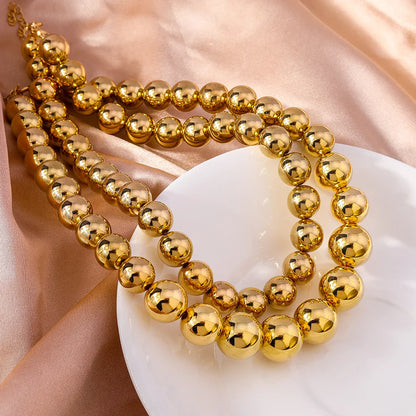 Handmade Gold Bead Choker Necklace, CCB Jewelry for Women & Men, Party Club Accessory Gift