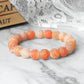 8mm Natural Orange Weathered Stone Bracelet, Elastic Energy Bead Bangle for Women & Men