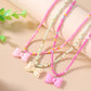 Handmade Boho 3pc Necklace Set with Bow Pendant, Summer Beach Jewelry Gift for Women & Girls