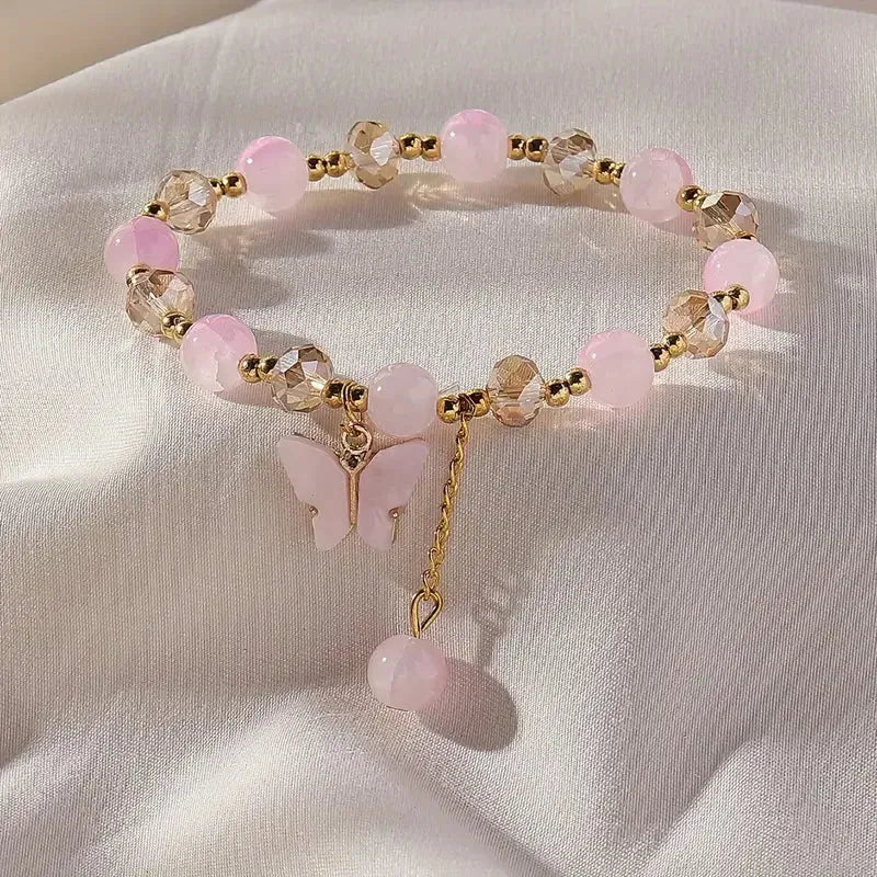 Beautiful Butterfly Beaded Stretch Bracelet