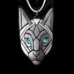Siamese Cat Face Necklace, Apple head Mosaic, Pet Portrait, Fun for cat lover, Mother's Day Gift Idea, Aquamarine Eyes Unique Artisan Design