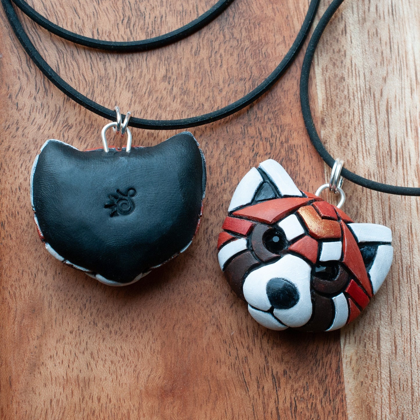 Red Panda Necklace, Leather, Gift idea for animal lovers, cord options, Endangered Species, Himalayan,  Cute Spirit Animal, the perfect gift