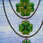 Shamrock Necklace, Green Four-Leaf Clover, St. Patrick's Day Gift, Luck of the Irish, 3 sizes, Symbol of Ireland, Lucky Charm, Celtic Cross