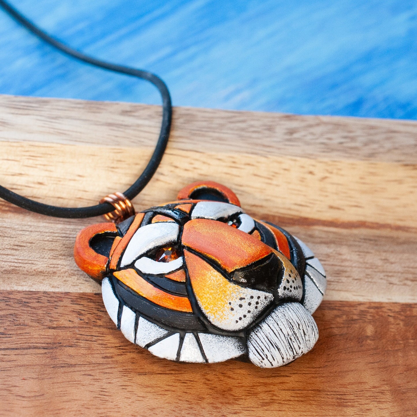 Tiger Totem Necklace, Big Cat, African, spirit animal charm, Wildlife, nature, Unique Gift idea, Personalized option, face, head, unisex