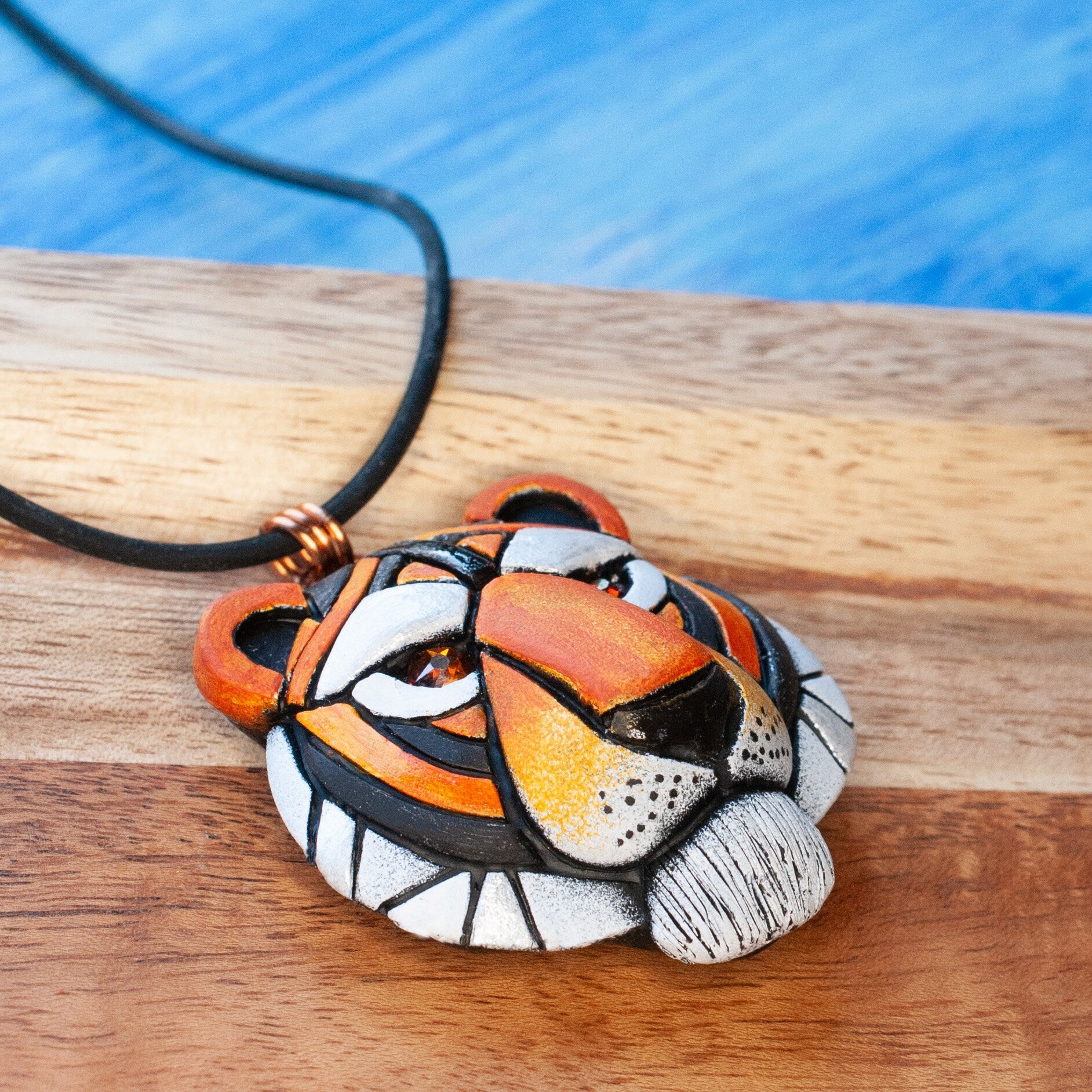 Tiger Totem Necklace, Big Cat, African, spirit animal charm, Wildlife, nature, Unique Gift idea, Personalized option, face, head, unisex