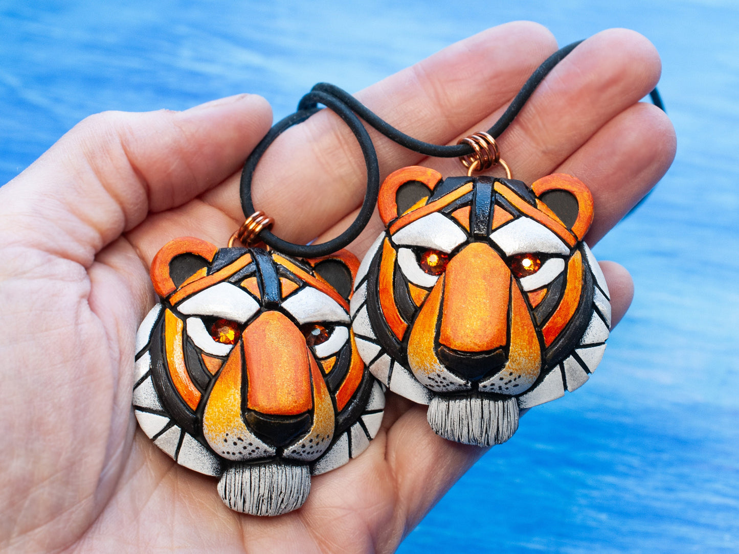Tiger Totem Necklace, Big Cat, African, spirit animal charm, Wildlife, nature, Unique Gift idea, Personalized option, face, head, unisex