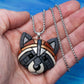 Raccoon Necklace, Gift idea for animal lovers, Symbol of mischief & curiosity, Fun Mosaic style, Cute Spirit Animal, the perfect nature gift
