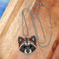 Raccoon Necklace, Gift idea for animal lovers, Symbol of mischief & curiosity, Fun Mosaic style, Cute Spirit Animal, the perfect nature gift