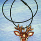 Deer Necklace, White Tailed Deer on Adjustable Leather Cord, Spirit Animal Amulet, Mosaic art design, Unique Gift Idea, Native American