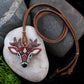 Deer Necklace, White Tailed Deer on Adjustable Leather Cord, Spirit Animal Amulet, Mosaic art design, Unique Gift Idea, Native American