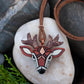 Deer Necklace, White Tailed Deer on Adjustable Leather Cord, Spirit Animal Amulet, Mosaic art design, Unique Gift Idea, Native American