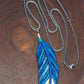 Blue Jay Feather Necklace on Black Suede or Chain, Gift Idea for Bird Watchers and Animal Lovers, North American Native Species, Bluebird