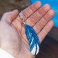 Blue Jay Feather Necklace on Black Suede or Chain, Gift Idea for Bird Watchers and Animal Lovers, North American Native Species, Bluebird
