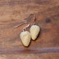 Leaf Earrings, Neutrals, Tiny & Cute, Feather Light and Dangly, Genuine Copper Wires, Clay Mosaic, Unique Gift Idea, Matching White Bison